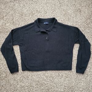 Gap CashSoft Polo Sweater Black Size Small